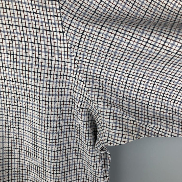 Ralph Lauren CUSTOM FIT long sleeve button down check shirt men's XL size cotton navy blue type Vintage Second Hand