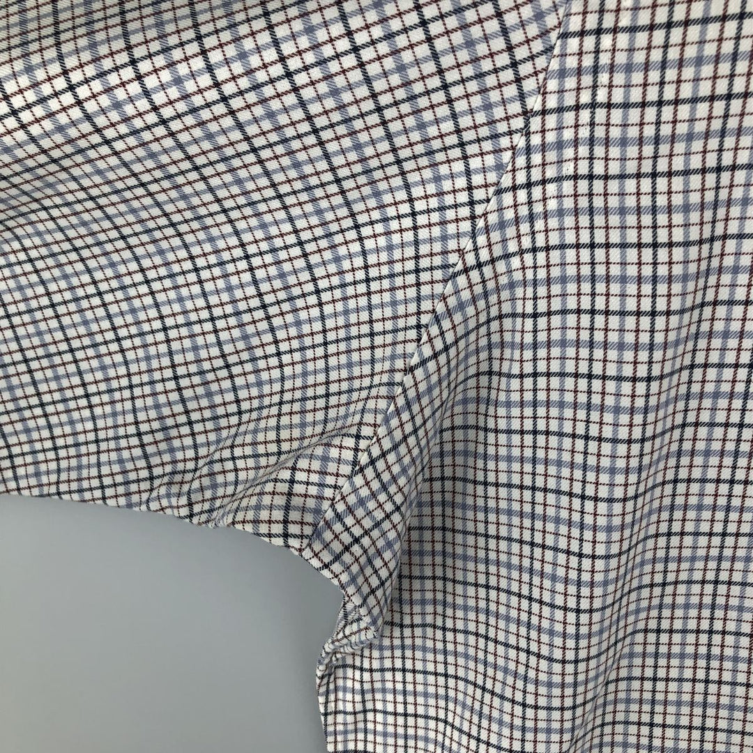 Ralph Lauren CUSTOM FIT long sleeve button down check shirt men's XL size cotton navy blue type Vintage Second Hand