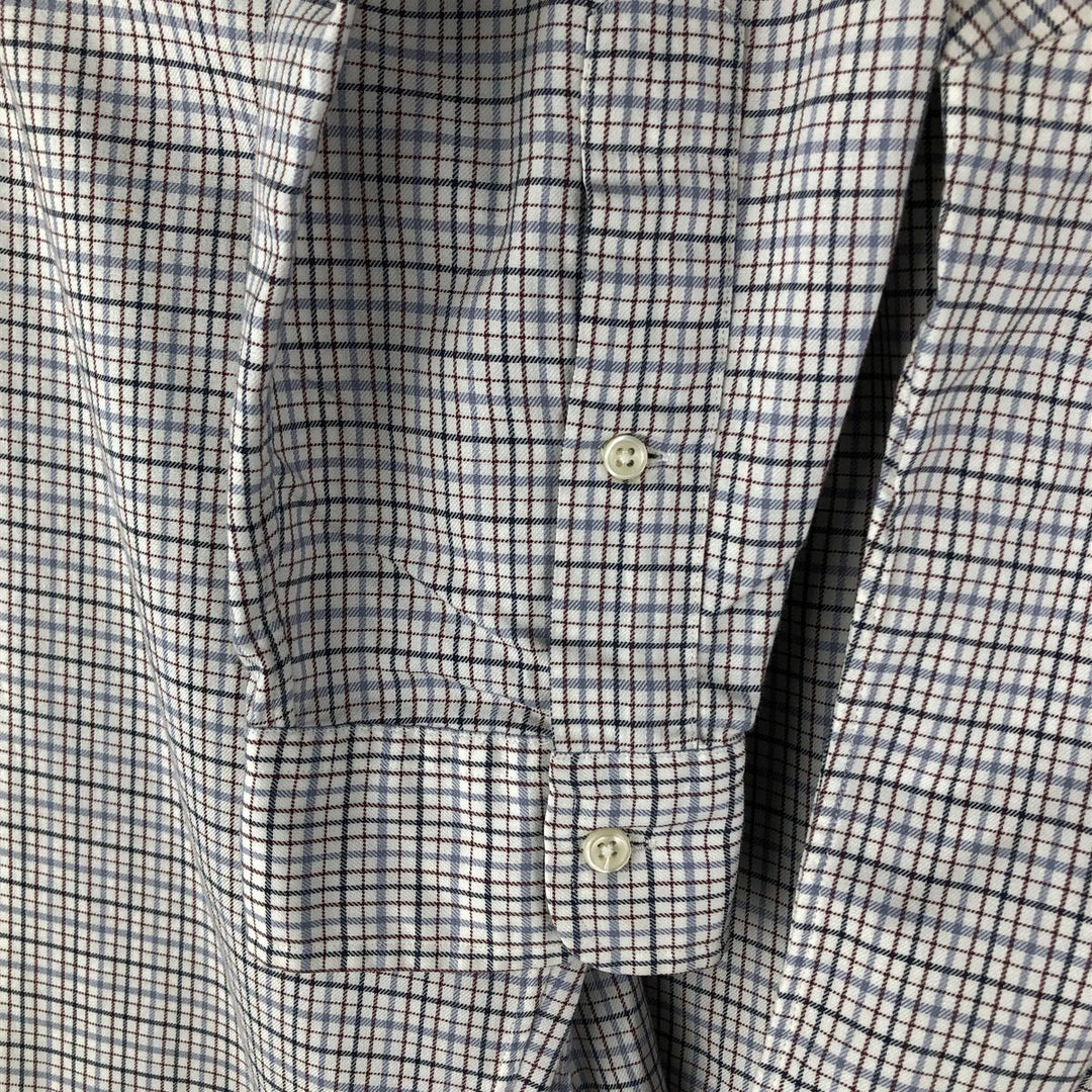 Ralph Lauren CUSTOM FIT long sleeve button down check shirt men's XL size cotton navy blue type Vintage Second Hand