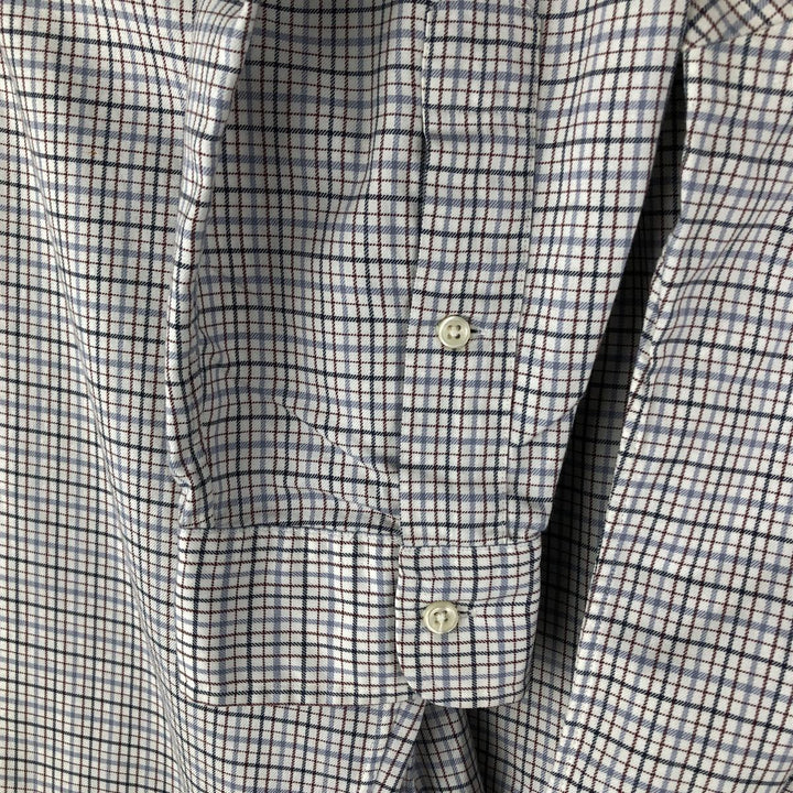 Ralph Lauren CUSTOM FIT long sleeve button down check shirt men's XL size cotton navy blue type Vintage Second Hand