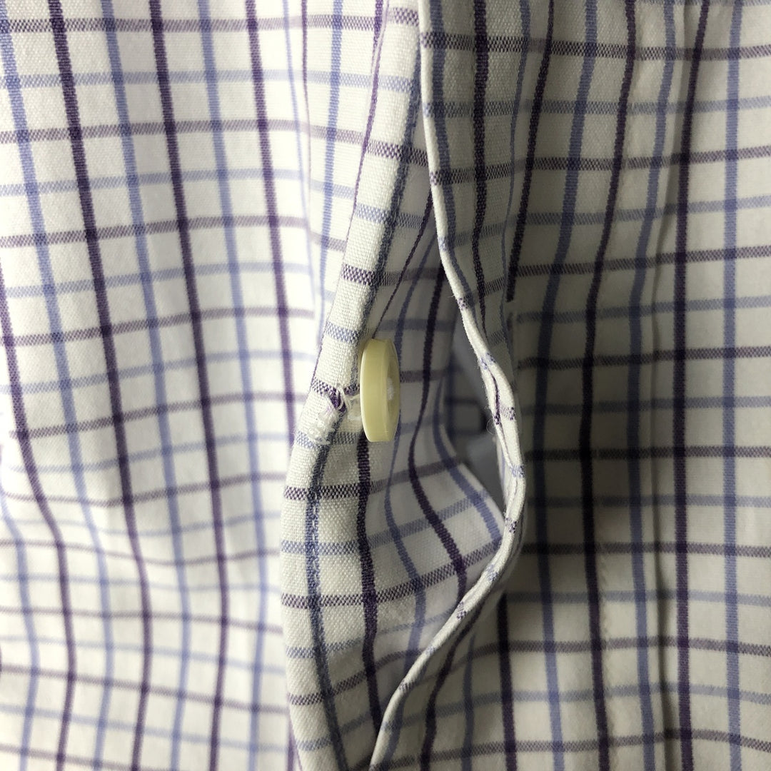 Ralph Lauren BLAKE long sleeve button down check shirt, men's size L cotton purple type Vintage Second Hand