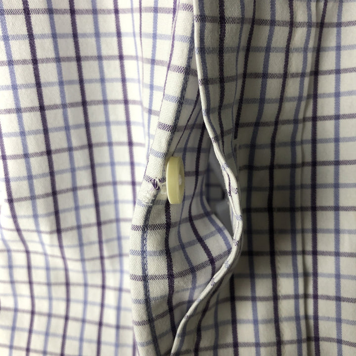 Ralph Lauren BLAKE long sleeve button down check shirt, men's size L cotton purple type Vintage Second Hand
