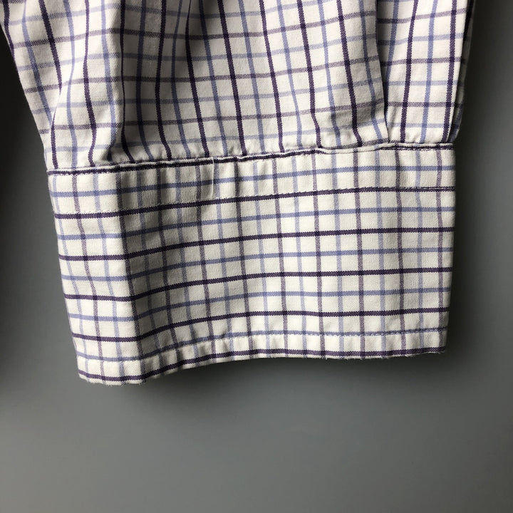 Ralph Lauren BLAKE long sleeve button down check shirt, men's size L cotton purple type Vintage Second Hand