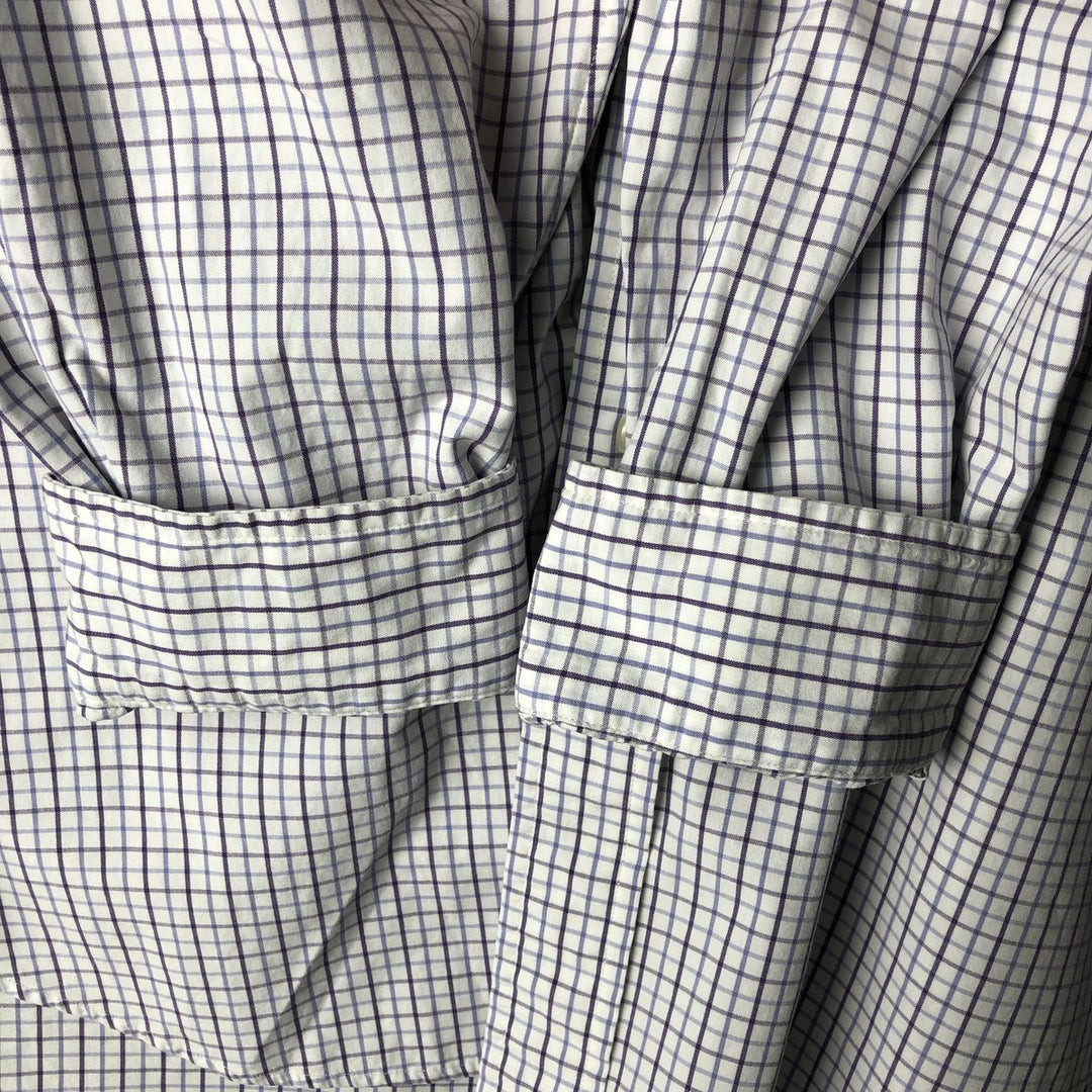Ralph Lauren BLAKE long sleeve button down check shirt, men's size L cotton purple type Vintage Second Hand