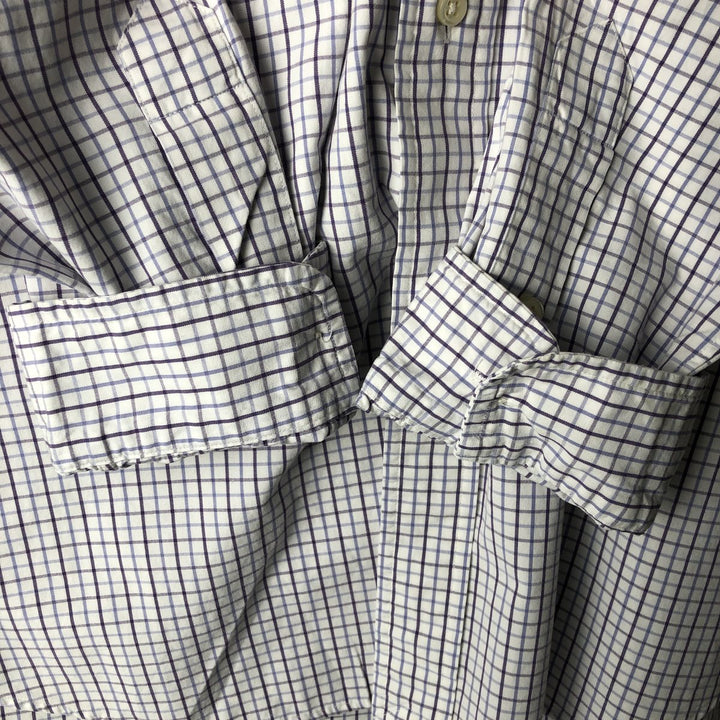 Ralph Lauren BLAKE long sleeve button down check shirt, men's size L cotton purple type Vintage Second Hand