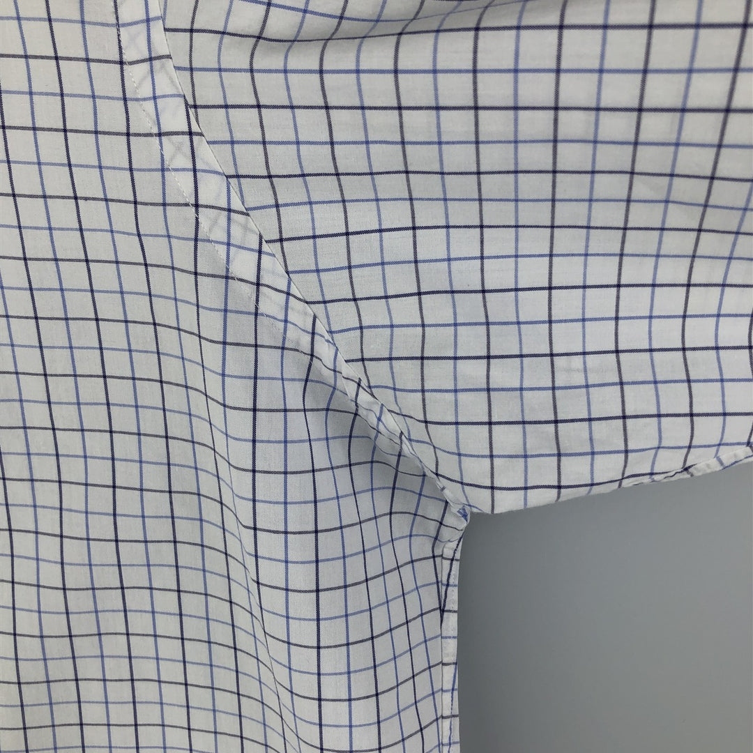 Ralph Lauren YARMOUTH Long Sleeve Button-Down Check Shirt, Men's Size L cotton navy blue type Vintage Second Hand