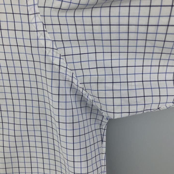 Ralph Lauren YARMOUTH Long Sleeve Button-Down Check Shirt, Men's Size L cotton navy blue type Vintage Second Hand
