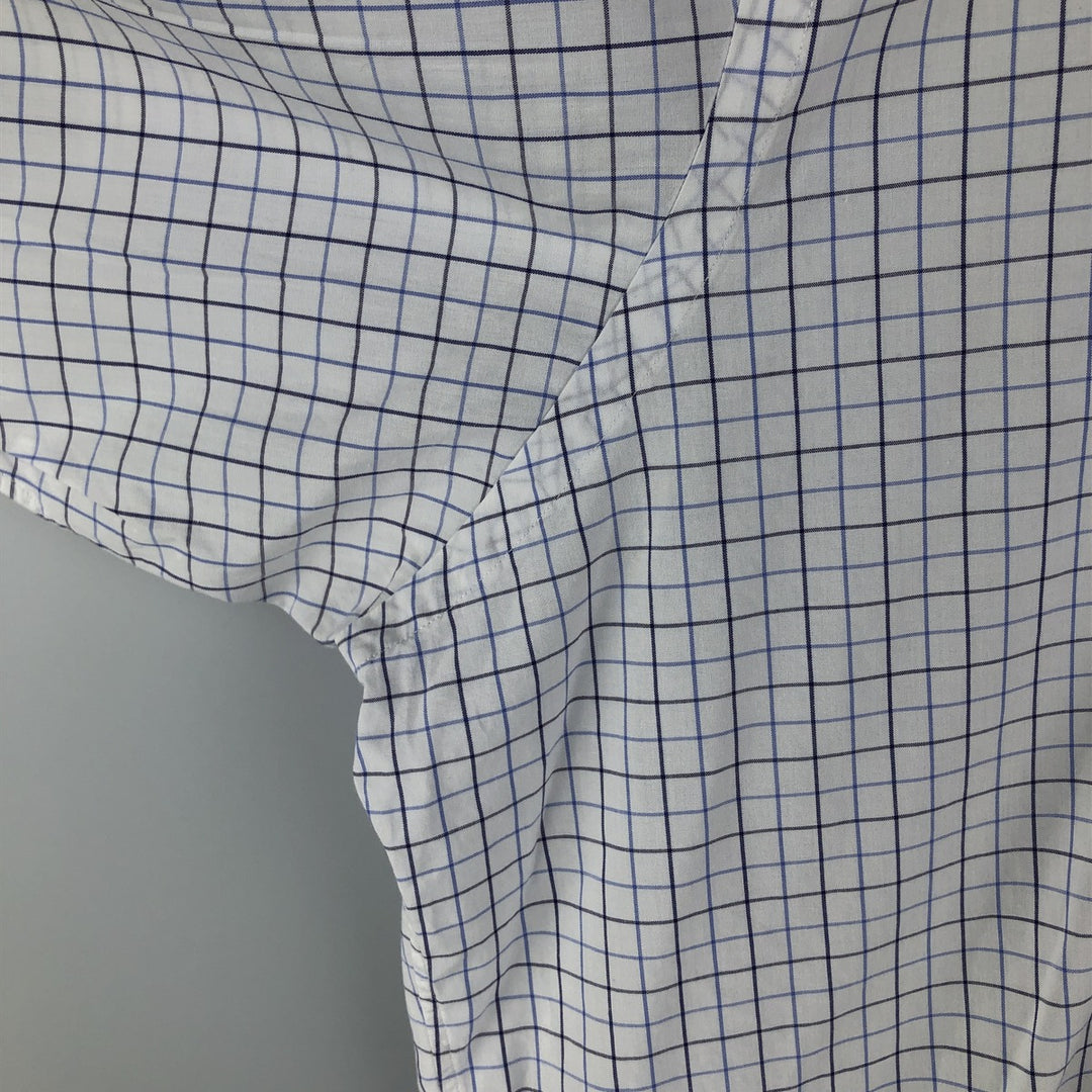Ralph Lauren YARMOUTH Long Sleeve Button-Down Check Shirt, Men's Size L cotton navy blue type Vintage Second Hand