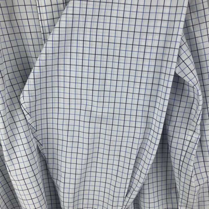 Ralph Lauren YARMOUTH Long Sleeve Button-Down Check Shirt, Men's Size L cotton navy blue type Vintage Second Hand