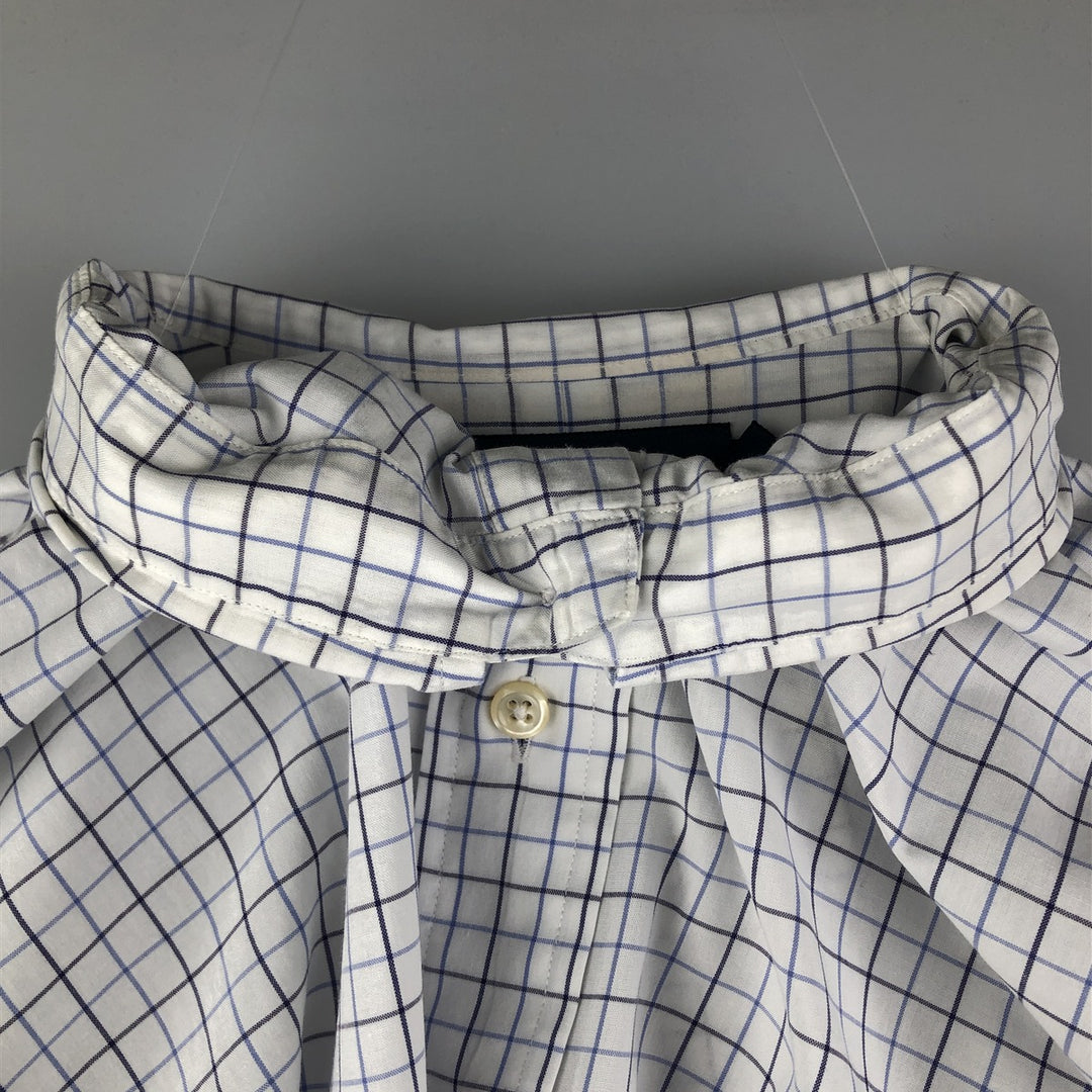 Ralph Lauren YARMOUTH Long Sleeve Button-Down Check Shirt, Men's Size L cotton navy blue type Vintage Second Hand
