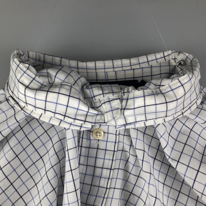 Ralph Lauren YARMOUTH Long Sleeve Button-Down Check Shirt, Men's Size L cotton navy blue type Vintage Second Hand