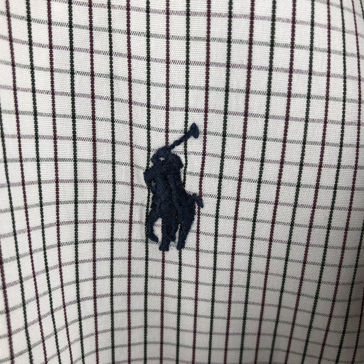 Ralph Lauren RALPH LAUREN GOLF Long Sleeve Button Down Check Shirt Men's Size L cotton ivory Vintage Second Hand