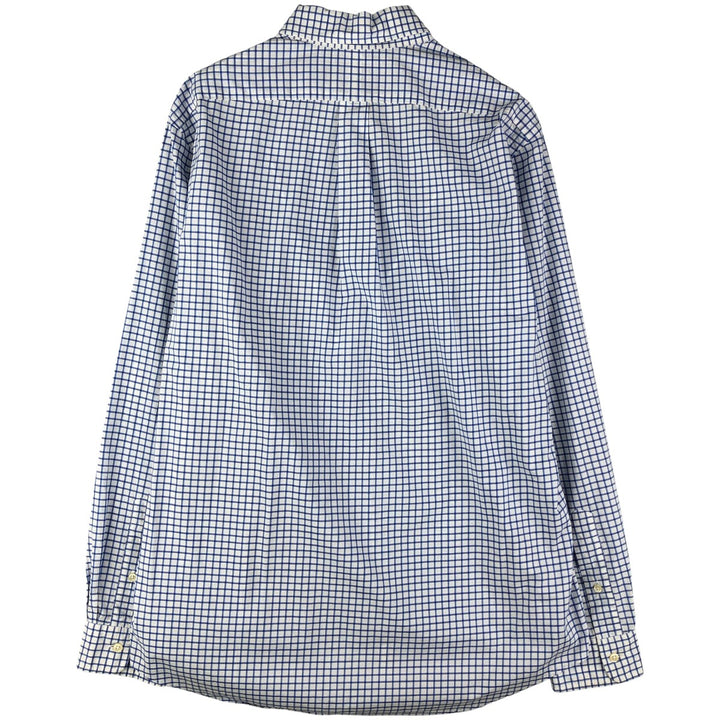 Ralph Lauren Stretch Long Sleeve Button-Down Check Shirt, Men's Size L cotton white type Vintage Second Hand