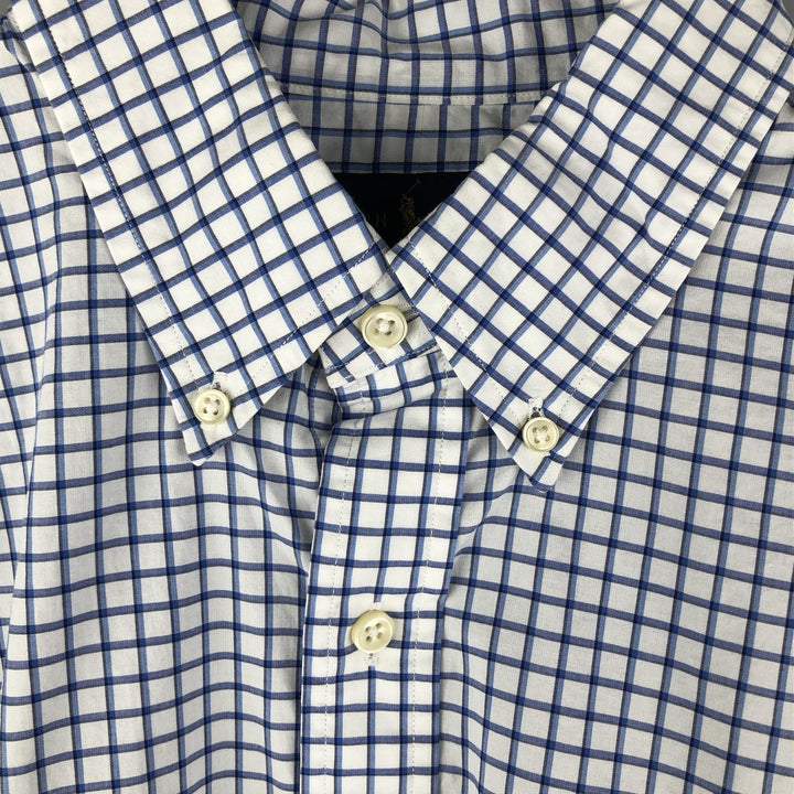 Ralph Lauren Stretch Long Sleeve Button-Down Check Shirt, Men's Size L cotton white type Vintage Second Hand