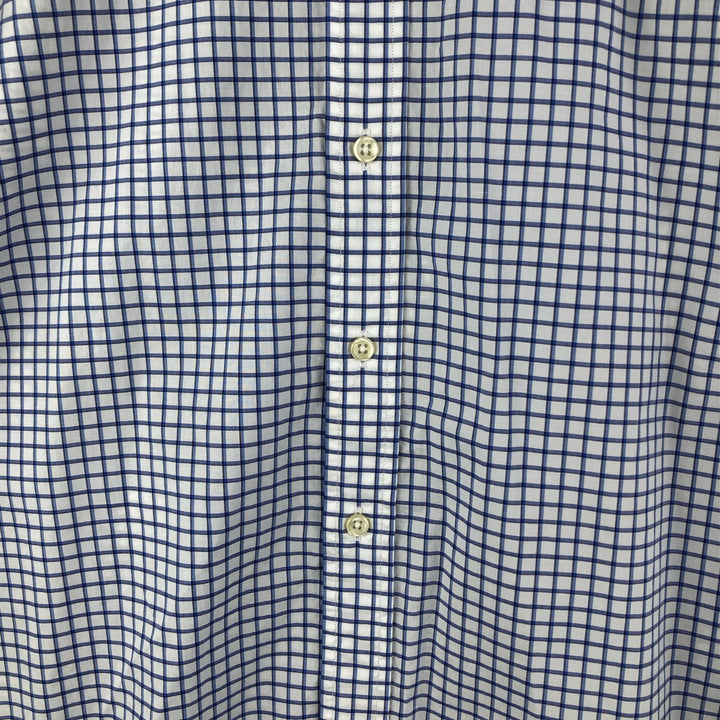 Ralph Lauren Stretch Long Sleeve Button-Down Check Shirt, Men's Size L cotton white type Vintage Second Hand