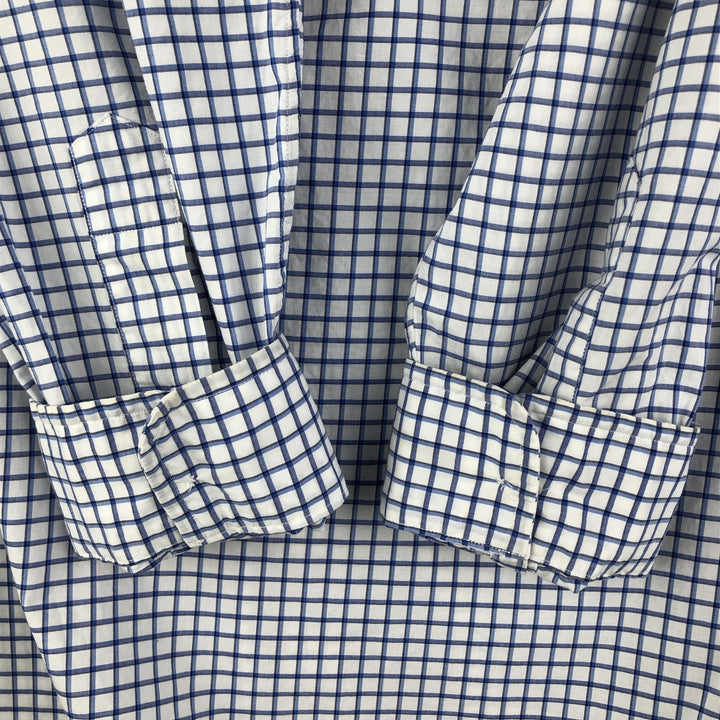 Ralph Lauren Stretch Long Sleeve Button-Down Check Shirt, Men's Size L cotton white type Vintage Second Hand