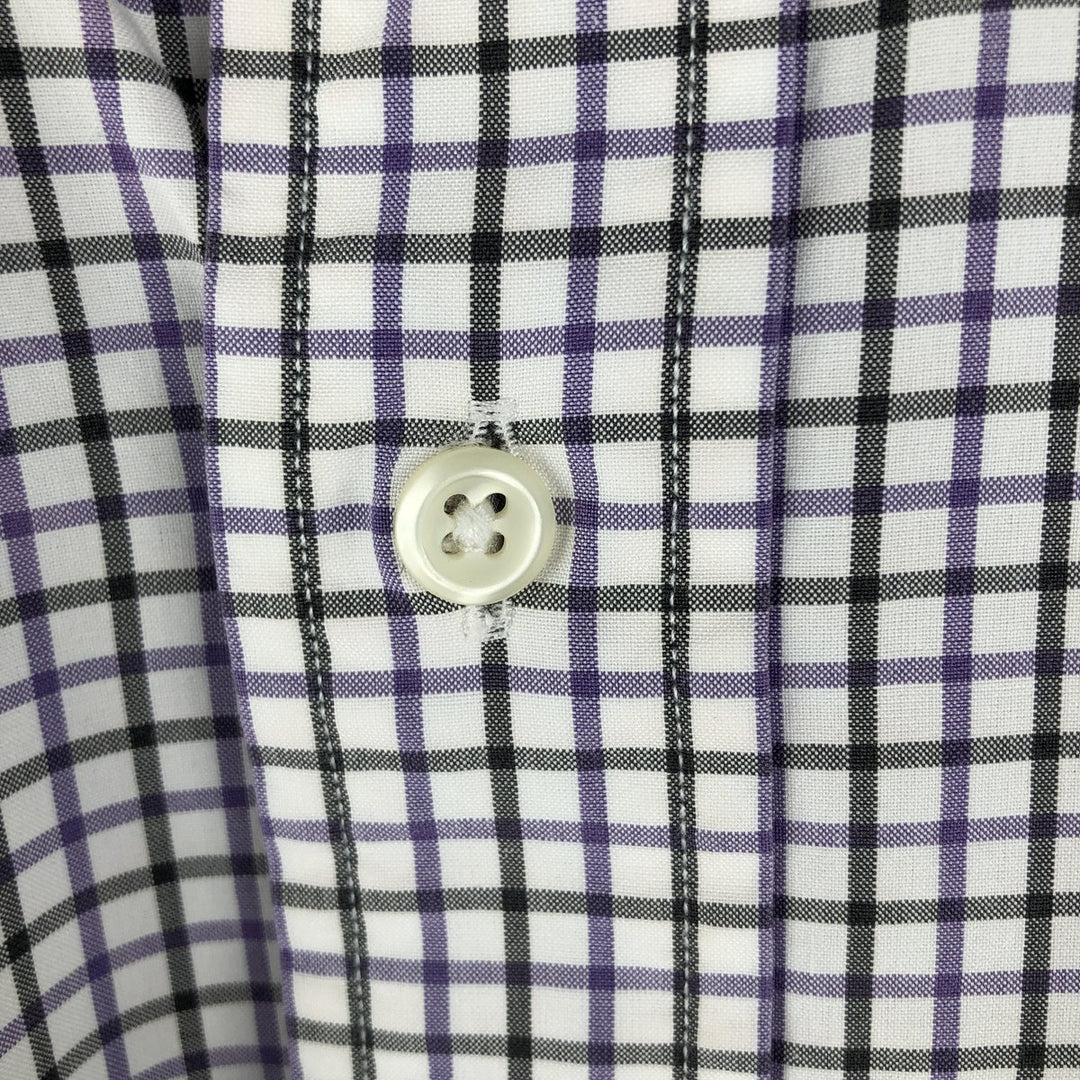 Ralph Lauren Classic Fit Long Sleeve Button Down Check Shirt, Men's Size L cotton purple type Vintage Second Hand