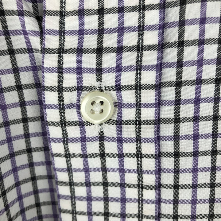 Ralph Lauren Classic Fit Long Sleeve Button Down Check Shirt, Men's Size L cotton purple type Vintage Second Hand