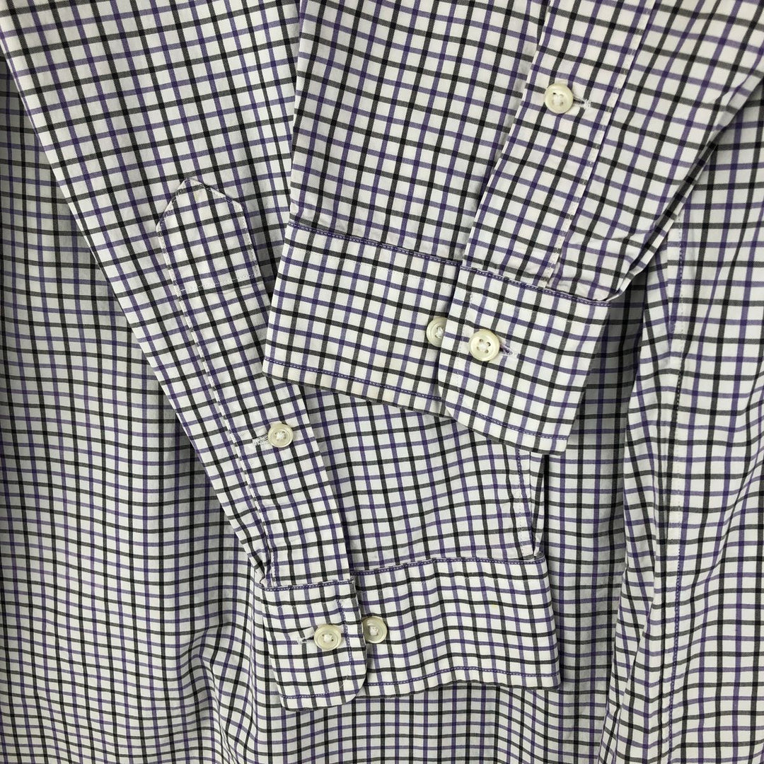 Ralph Lauren Classic Fit Long Sleeve Button Down Check Shirt, Men's Size L cotton purple type Vintage Second Hand