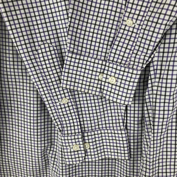 Ralph Lauren Classic Fit Long Sleeve Button Down Check Shirt, Men's Size L cotton purple type Vintage Second Hand