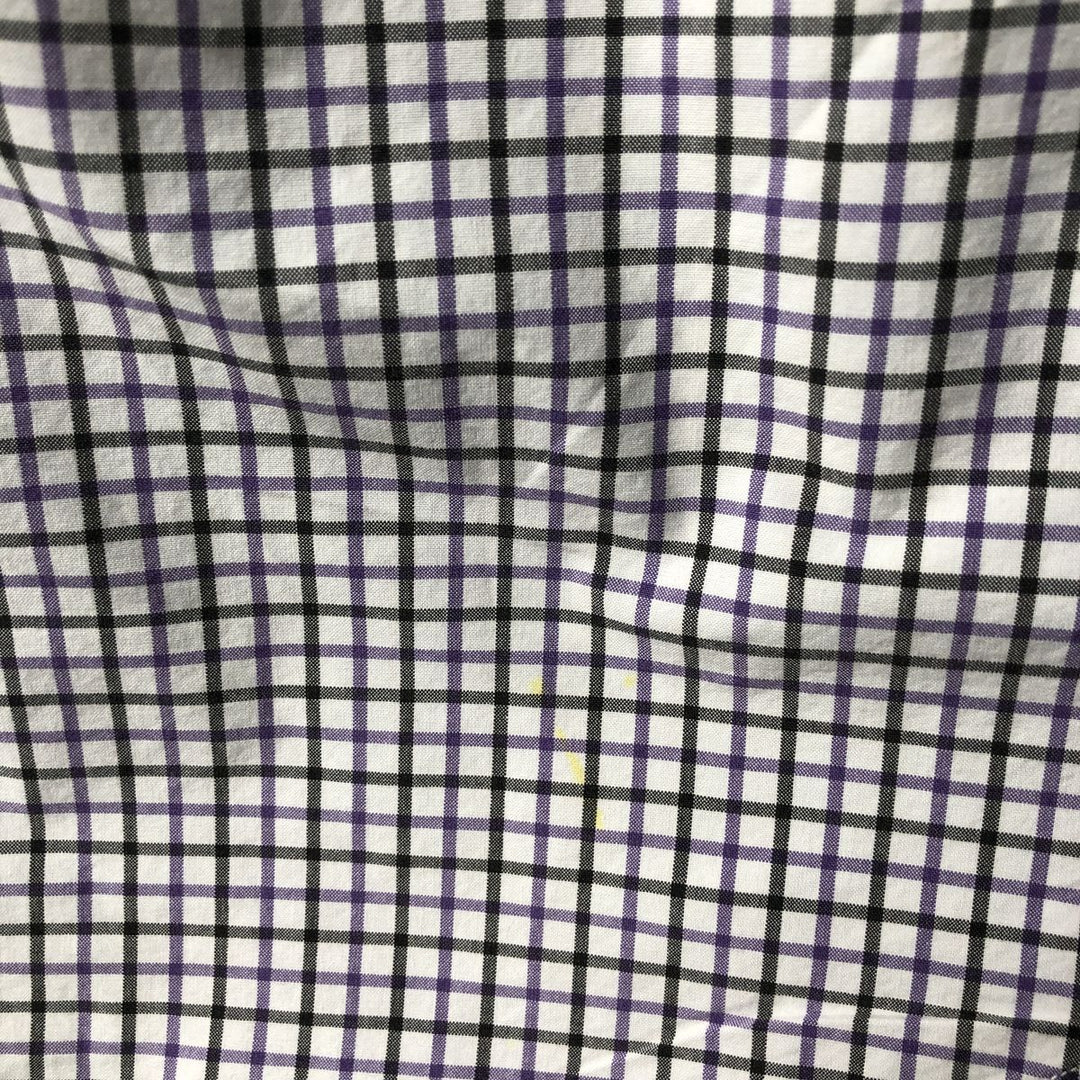 Ralph Lauren Classic Fit Long Sleeve Button Down Check Shirt, Men's Size L cotton purple type Vintage Second Hand