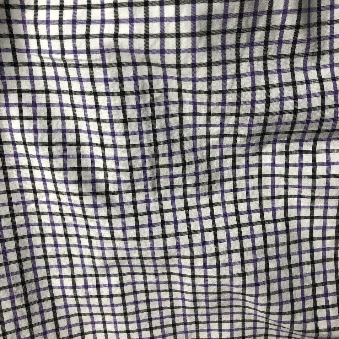 Ralph Lauren Classic Fit Long Sleeve Button Down Check Shirt, Men's Size L cotton purple type Vintage Second Hand