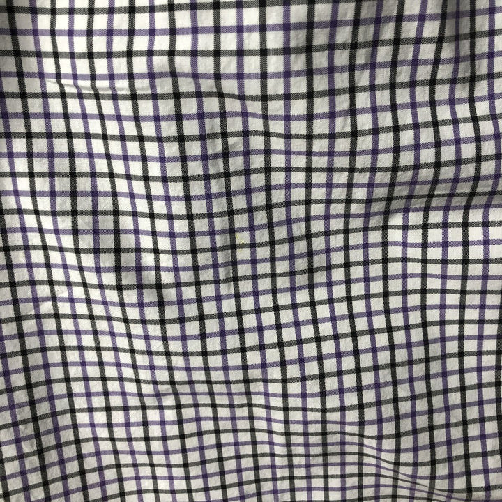 Ralph Lauren Classic Fit Long Sleeve Button Down Check Shirt, Men's Size L cotton purple type Vintage Second Hand