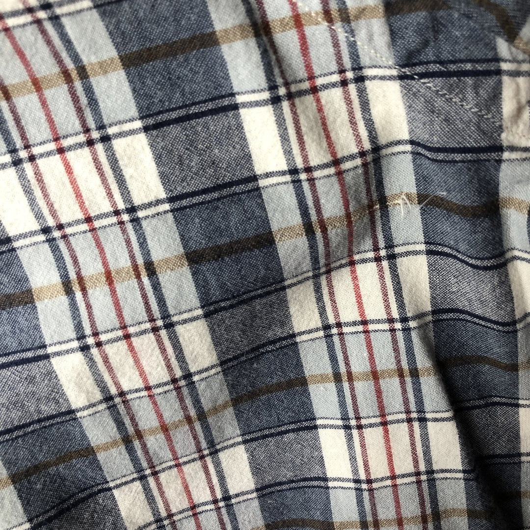 Ralph Lauren MCMEEL long-sleeved button-down check shirt, men's size XL cotton navy blue type Vintage Second Hand