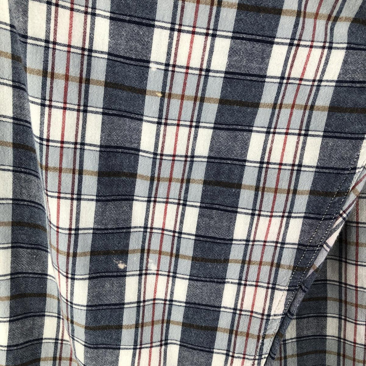 Ralph Lauren MCMEEL long-sleeved button-down check shirt, men's size XL cotton navy blue type Vintage Second Hand