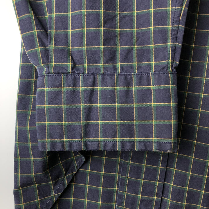 Ralph Lauren BLAKE long sleeve button down check shirt, men's size M cotton navy blue type Vintage Second Hand