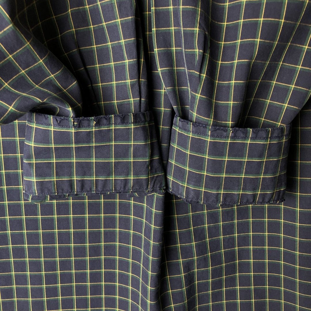 Ralph Lauren BLAKE long sleeve button down check shirt, men's size M cotton navy blue type Vintage Second Hand