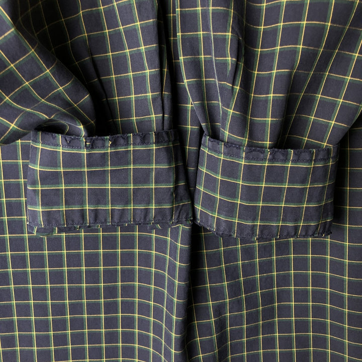 Ralph Lauren BLAKE long sleeve button down check shirt, men's size M cotton navy blue type Vintage Second Hand