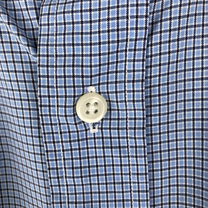 Ralph Lauren Classic Fit Long Sleeve Button Down Check Shirt Men's XL cotton Blue type light blue Vintage Second Hand