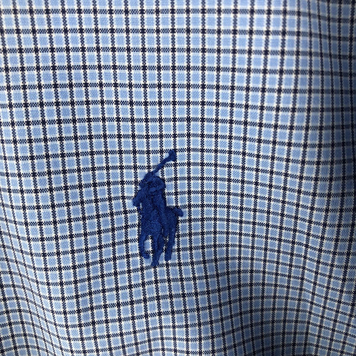 Ralph Lauren Classic Fit Long Sleeve Button Down Check Shirt Men's XL cotton Blue type light blue Vintage Second Hand