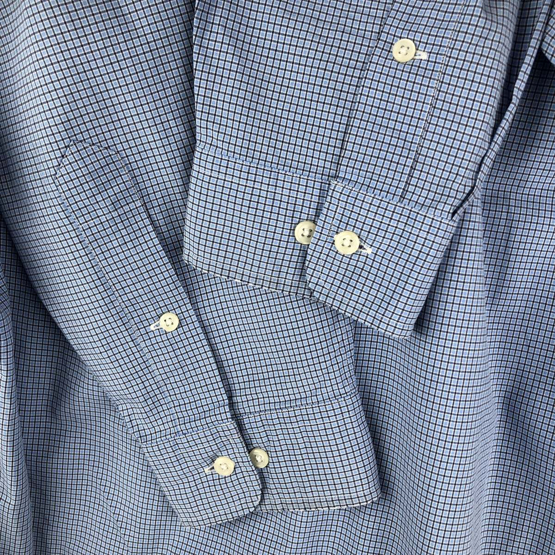 Ralph Lauren Classic Fit Long Sleeve Button Down Check Shirt Men's XL cotton Blue type light blue Vintage Second Hand