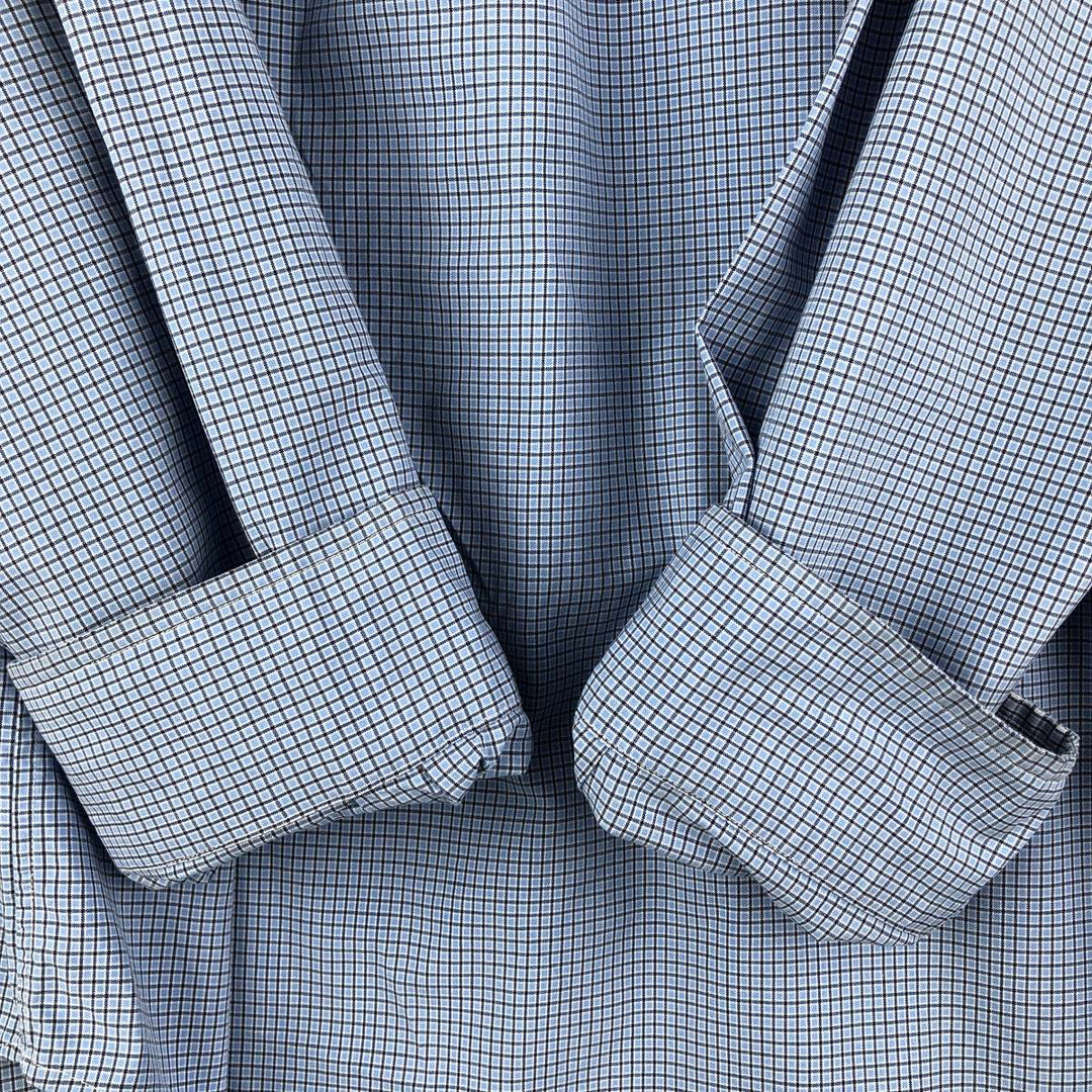 Ralph Lauren Classic Fit Long Sleeve Button Down Check Shirt Men's XL cotton Blue type light blue Vintage Second Hand