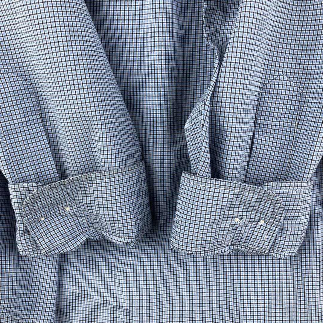 Ralph Lauren Classic Fit Long Sleeve Button Down Check Shirt Men's XL cotton Blue type light blue Vintage Second Hand