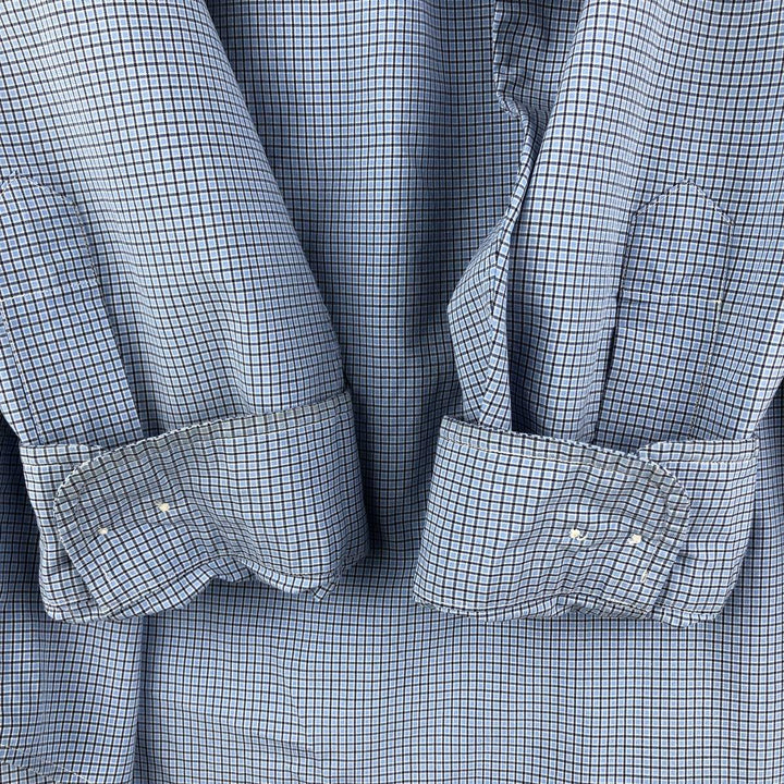 Ralph Lauren Classic Fit Long Sleeve Button Down Check Shirt Men's XL cotton Blue type light blue Vintage Second Hand