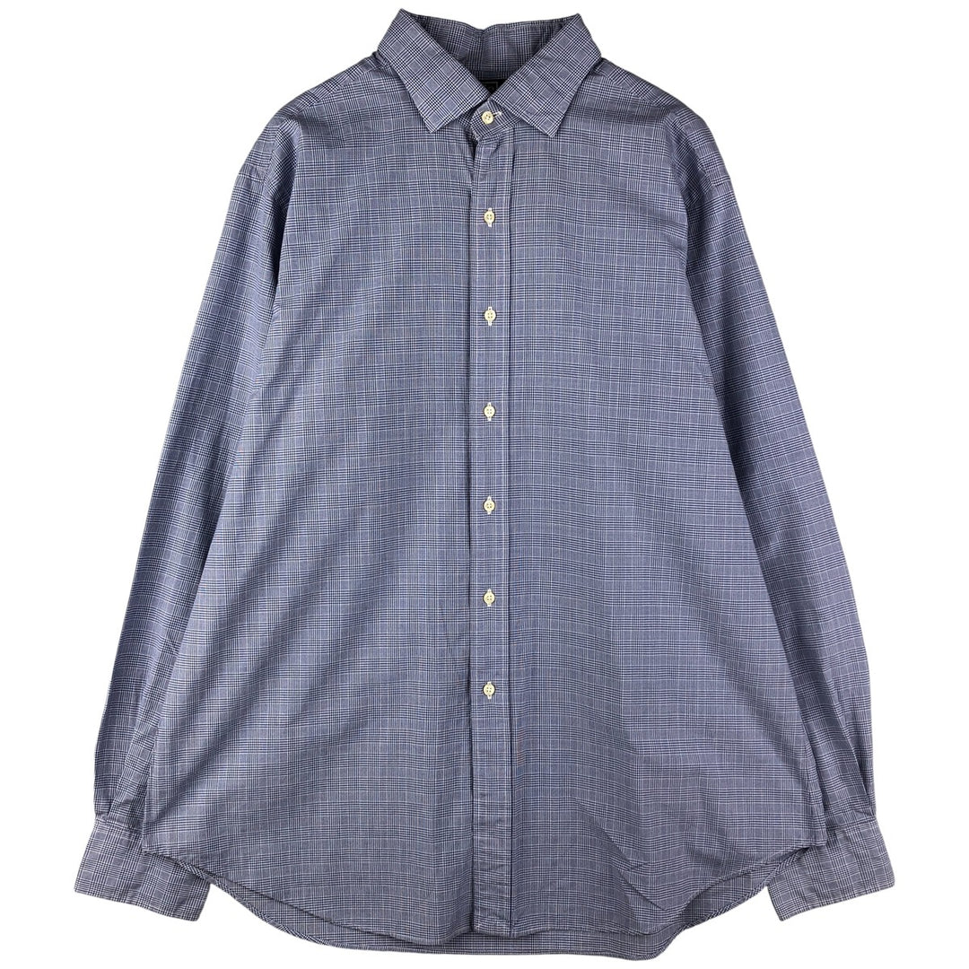 Ralph Lauren POLO by Ralph Lauren long sleeve cotton check shirt, men's XL size cotton blue type Vintage Second Hand