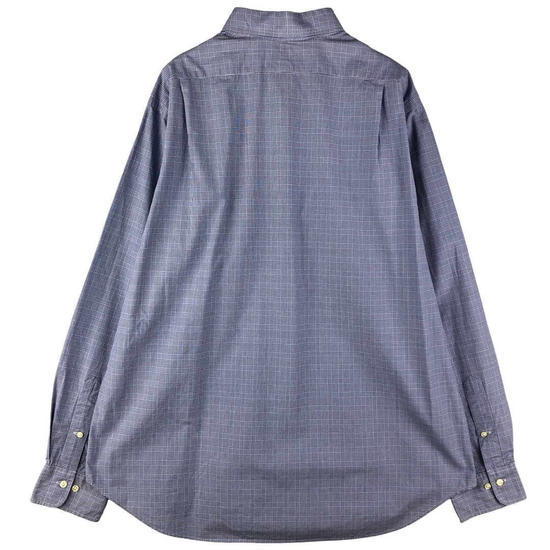 Ralph Lauren POLO by Ralph Lauren long sleeve cotton check shirt, men's XL size cotton blue type Vintage Second Hand