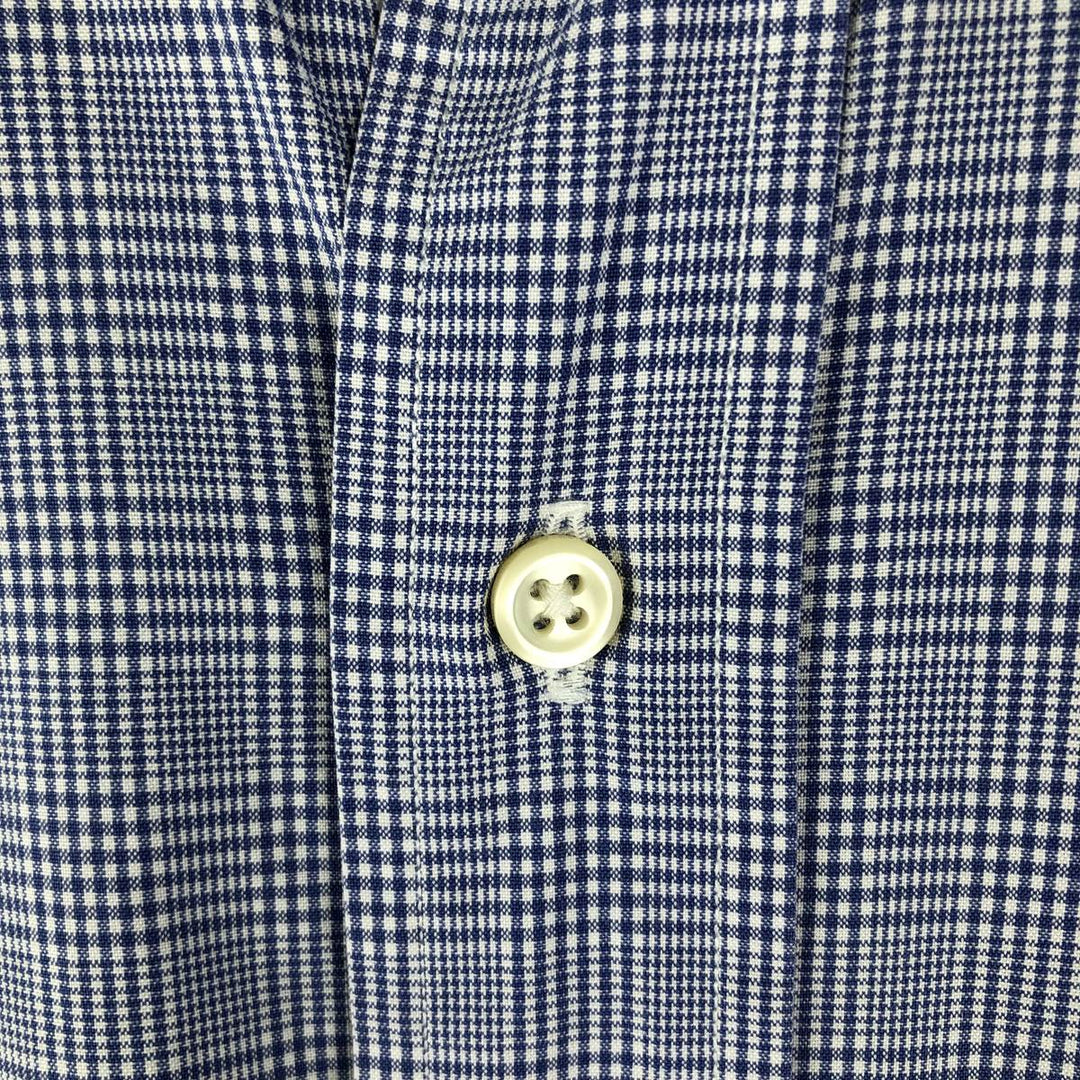 Ralph Lauren POLO by Ralph Lauren long sleeve cotton check shirt, men's XL size cotton blue type Vintage Second Hand