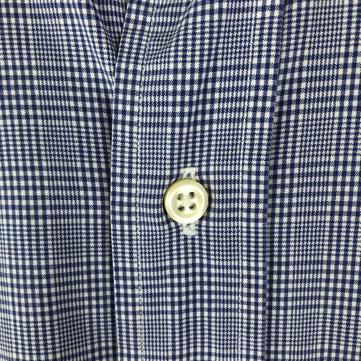 Ralph Lauren POLO by Ralph Lauren long sleeve cotton check shirt, men's XL size cotton blue type Vintage Second Hand