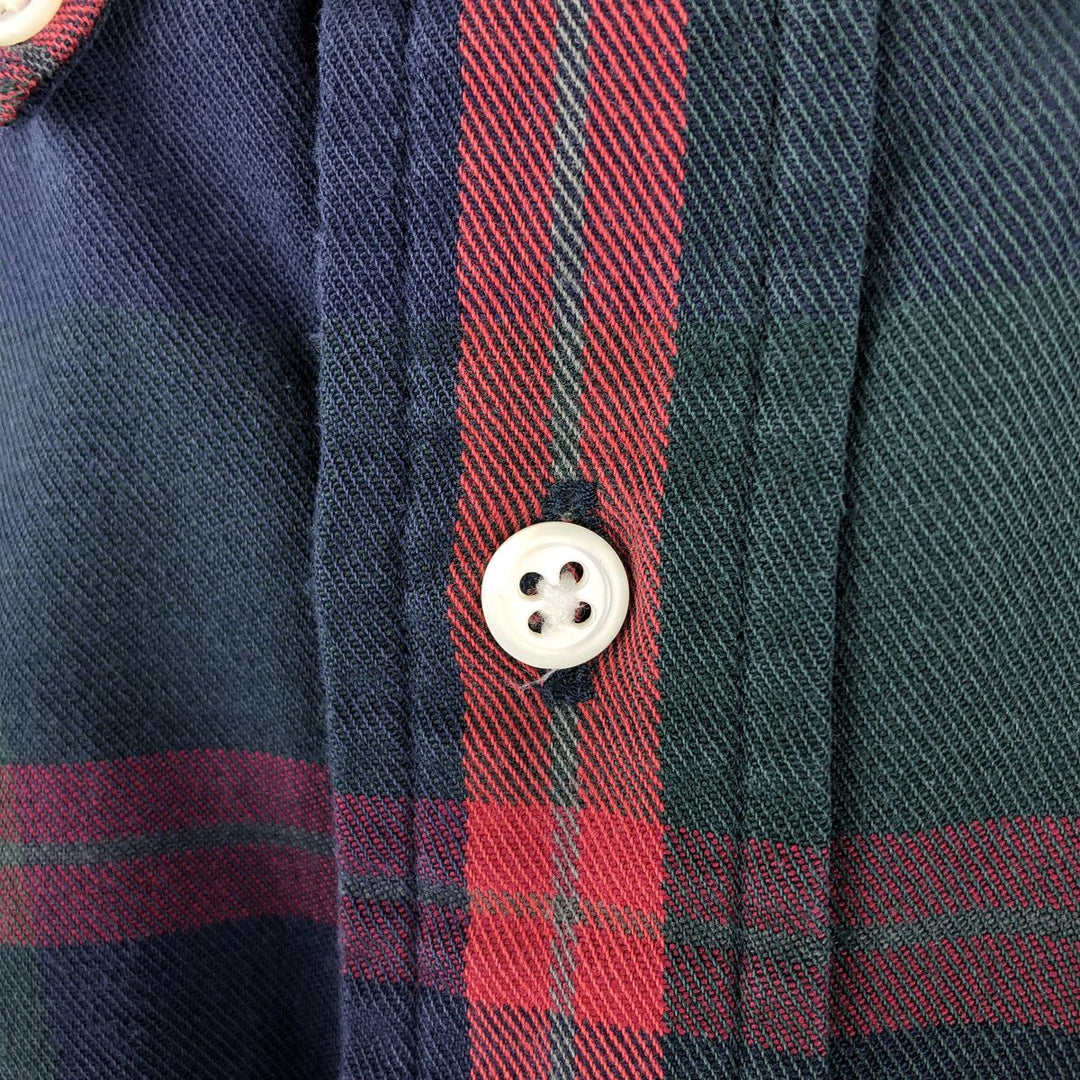 Ralph Lauren long sleeve button down check shirt, men's size L cotton Green type dark green Vintage Second Hand