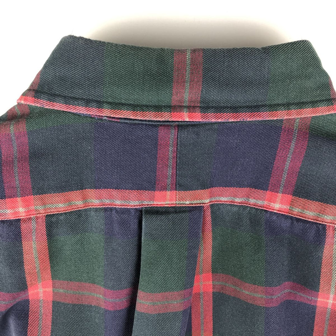 Ralph Lauren long sleeve button down check shirt, men's size L cotton Green type dark green Vintage Second Hand