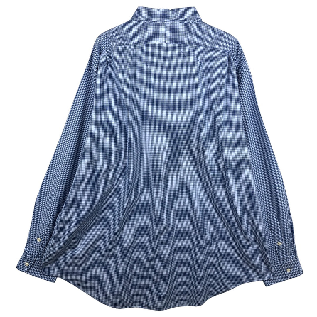 Ralph Lauren POLO by Ralph Lauren LOWELL SPORT gingham check long-sleeve button-down check shirt, men's size XXL cotton blue type Vintage Second Hand