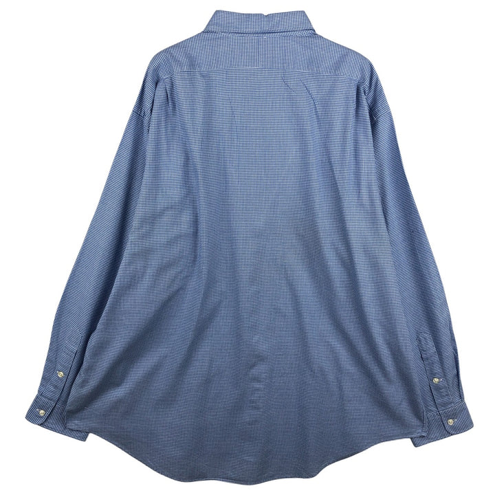 Ralph Lauren POLO by Ralph Lauren LOWELL SPORT gingham check long-sleeve button-down check shirt, men's size XXL cotton blue type Vintage Second Hand