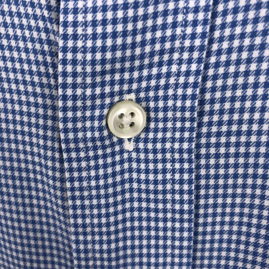 Ralph Lauren POLO by Ralph Lauren LOWELL SPORT gingham check long-sleeve button-down check shirt, men's size XXL cotton blue type Vintage Second Hand