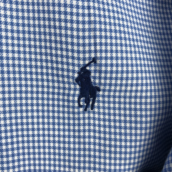 Ralph Lauren POLO by Ralph Lauren LOWELL SPORT gingham check long-sleeve button-down check shirt, men's size XXL cotton blue type Vintage Second Hand