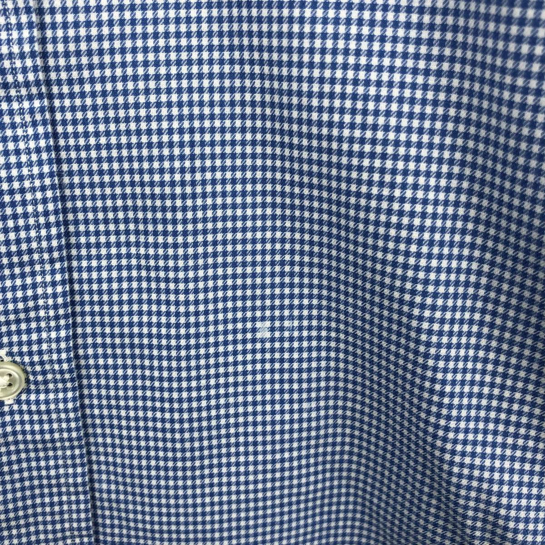 Ralph Lauren POLO by Ralph Lauren LOWELL SPORT gingham check long-sleeve button-down check shirt, men's size XXL cotton blue type Vintage Second Hand