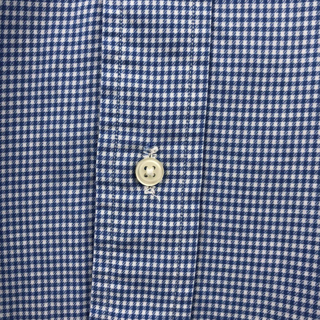 Ralph Lauren POLO by Ralph Lauren LOWELL SPORT gingham check long-sleeve button-down check shirt, men's size XXL cotton blue type Vintage Second Hand